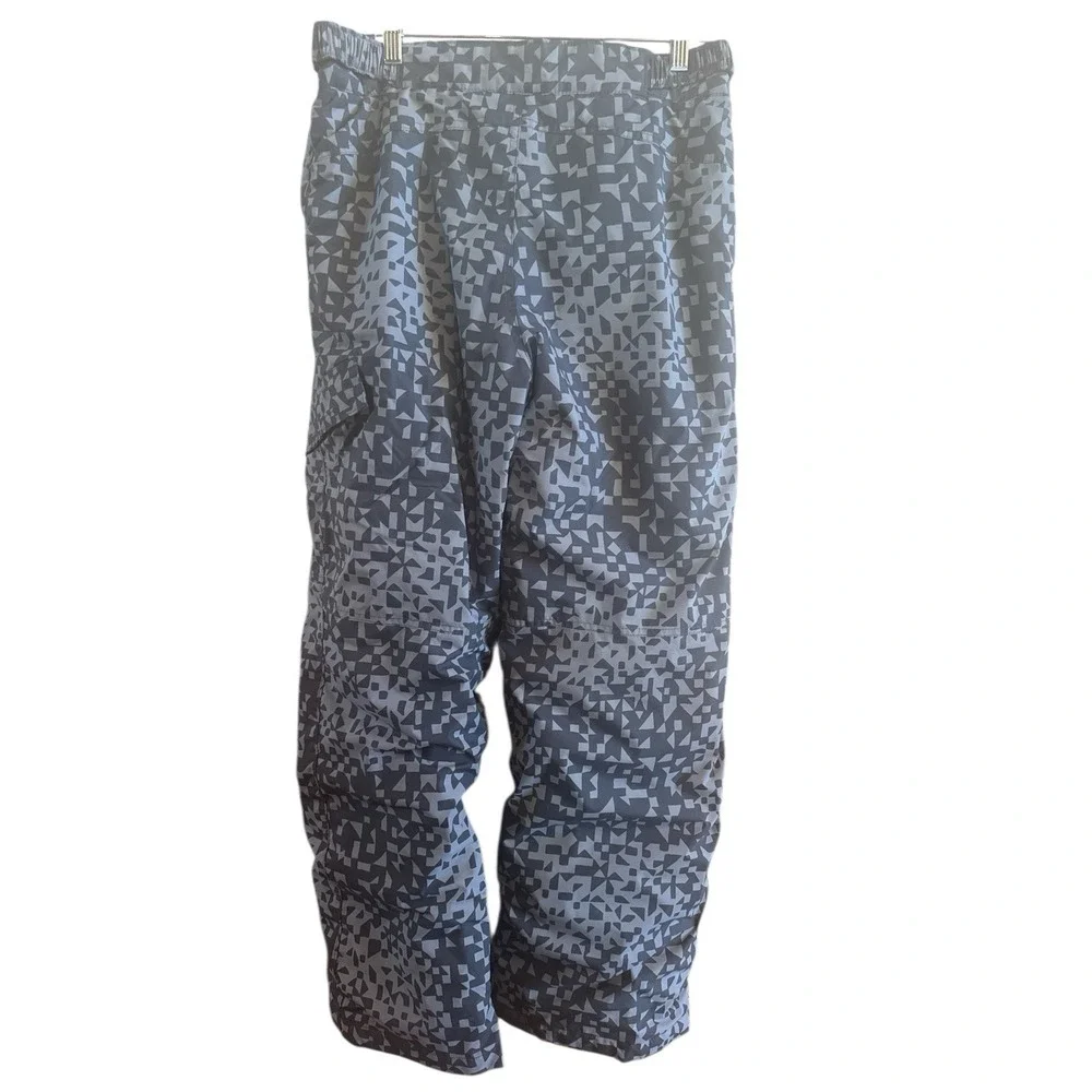 Columbia Waterproof Kids Snow Pants‎ Youth Size XL (16-18) Gray Geometric Design